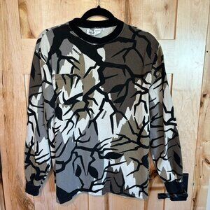 Vintage Predator Camouflage Long Sleeved Crew Neck Shirt M Medium 100% Cotton
